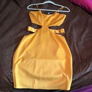 Mustard colored party dress